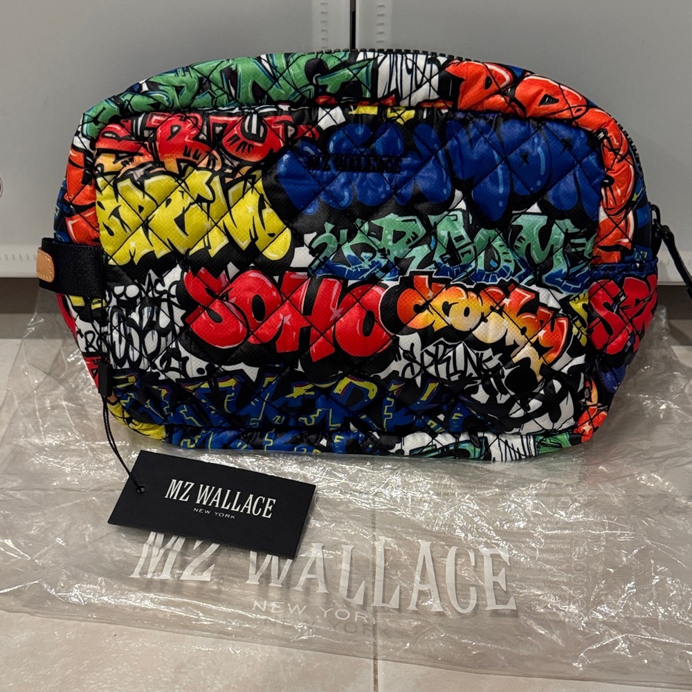 NWT MZ Wallace Limited Edition NYC Multicolor Graffiti Metro Cosmetic Bag